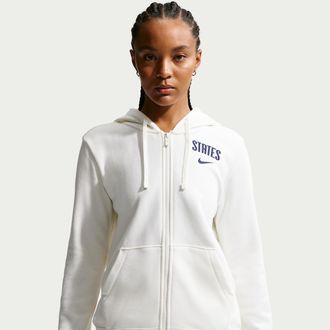 Nike USMNT Club Fleece Nike Womens Soccer Full-Zip Hoodie in White | IH1908-133
