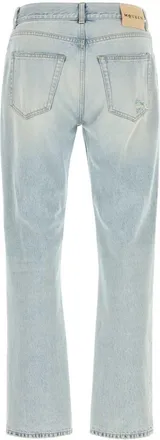 Alexander McQueen Mens Light-Wash Denim Jeans Blue Cotton