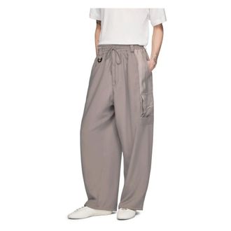 Yohji Yamamoto Wide Trousers, male, Gray, Size: M Sport Uniform Straight Pants