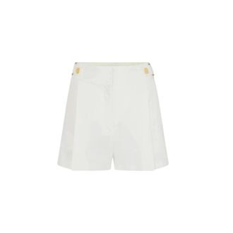 Elisabetta Franchi Short Shorts, female, Beige, Size: M Linen-blend Shorts