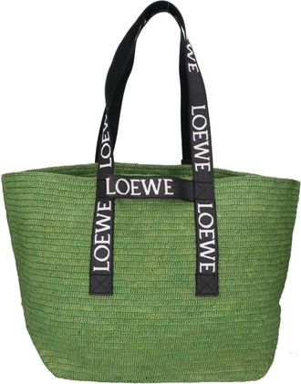 Loewe Green Raffia Tote Bag (Pre-Owned)