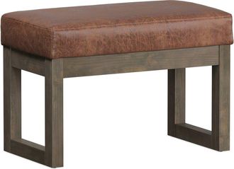 Simpli Home Milltown 27In Contemporary Rectangle Footstool Ottoman Bench