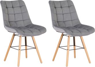 Clp Set De 2 Sillas De Comedor Leni En Terciopelo Gris