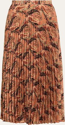 Etro Pleated Paisley Maxi Skirt