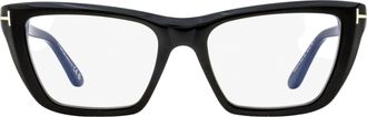Tom Ford TF6047B Angular Cat-Eye Eyeglasses - Black