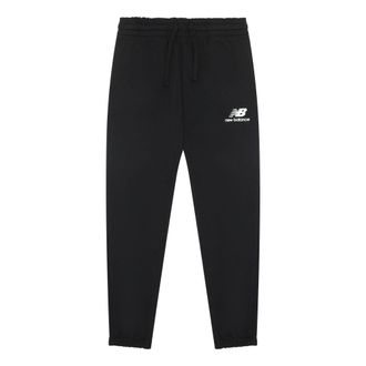 New Balance Essentials Stacked Logo Sweatpants Asia Sizing Black White AMP31539-BK