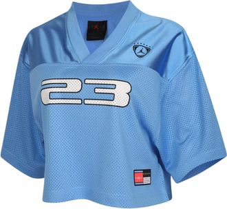 Nike Jordan (WMNS) Jordan Brooklyn Short Sleeve Jersey Top Valor Blue Black White IM6851-485