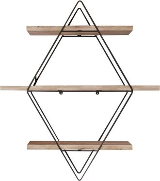 Hanah Home Estante De Pared, Estante De Almacenamiento Shelf Gold Negro