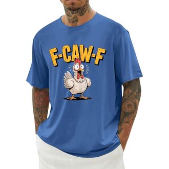 Generic Mens Shirts Short Sleeve, F-CAW-F Mens T Shirt Funny Chicken Scream Shirts Novelty Rooster Graphic Design Tees Short Sleeve Crew Neck Tops Blouse Ligh