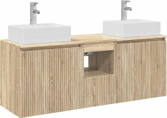 vidaXL Juego De Muebles De Ba&ntilde;o 3 Uds. Roble Sonoma Vidaxl
