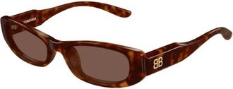Balenciaga Rechthoekige Zonnebril - Dames - Zonnebrillen - Bruin - 55 MM - Accessoires