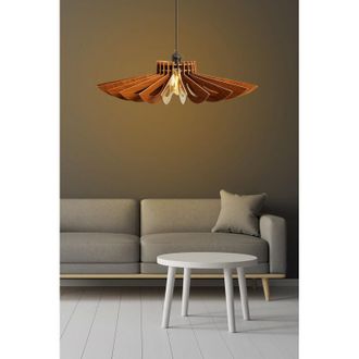 OZAIA L&aacute;mpara De Mdf - D. 68 X Alt. 50 Cm - Color Nogal - Farita