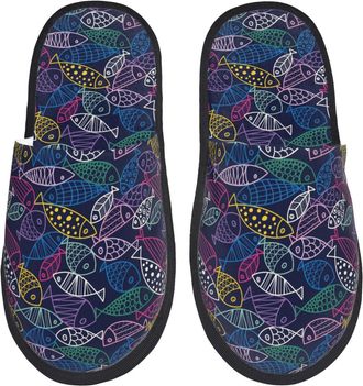 Generic Cute Line Fish Unisex House Slippers Slip On Slippers Cosy Sliders For Bedroom Winter Outdoor L