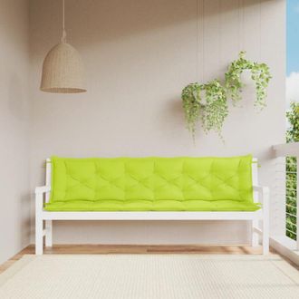 vidaXL Cuscini per Panca 2 pz Verde Intenso 200x50x7 cm Tessuto Oxford - Vidaxl