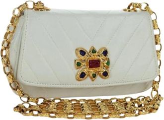 Chanel Pre-owned Vintage Schoudertas - Dames - Vintage Schoudertas - Wit - ONE Size - Leer - Vintage