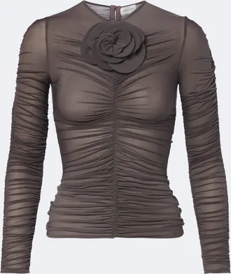 Magda Butrym Floral-appliqu&eacute; ruched top