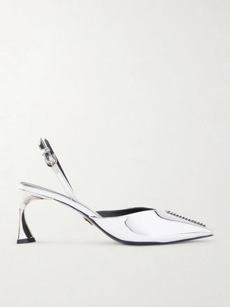 Stella McCartney D&eacute;collet&eacute; Slingback Metallizzate Con Decorazione Elsa - Argento