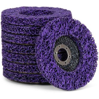 OEM Juego De 5 Discos De Limpieza Para Amoladoras Angulares, Csd, Grano Grueso, Di&aacute;metro: 125 Mm, Color Morado - Crezuo