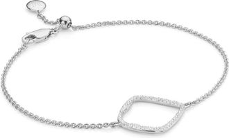 Monica Vinader Sterling Silver Riva Large Hoop Bracelet Diamond