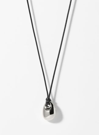 Simons Womens Oval teardrop cord necklace