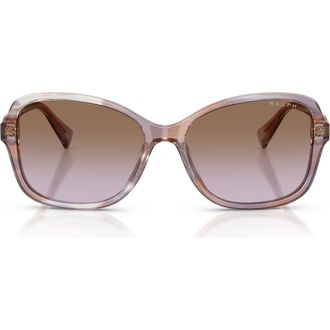 Ralph Lauren 57mm Square Sunglasses in Striped Brown /Violet at Nordstrom