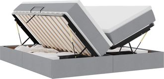 vidaXL Cama Con Almacenamiento Y Colch&oacute;n Gris Claro 180 X 200 Cm Vidaxl