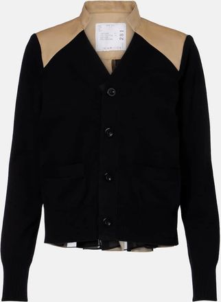 sacai Cardigan in gabardine di misto cotone