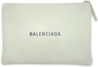 Balenciaga Pre-owned Leather balenciaga-bags - Dames - Vintage Clutch - Wit - ONE Size - Leer - Vintage