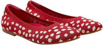 Vivaia Round-Toe Flats in Ruby Red Ivory Dots at Nordstrom, Size 5