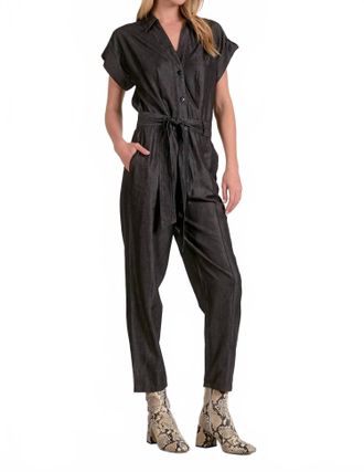 Elan Short Sleeve Jumpsuit In Black