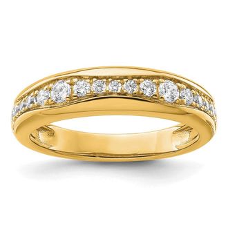 Diamond2Deal 14k Gold Lab Grown Diamond Wedding Band Ring 0.4Ct Clarity- VS Color- G-H