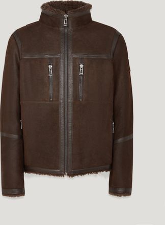 Belstaff Tundra Jacket Mens Lamb Shearling Major Brown / Major Brown Size UK 38