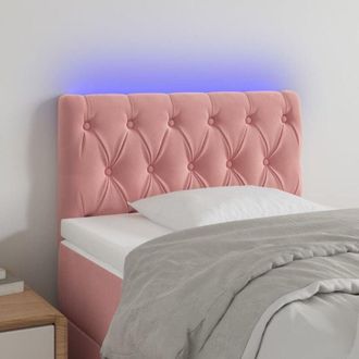 vidaXL Testiera a led Rosa 80x7x78/88 cm in Velluto - Vidaxl