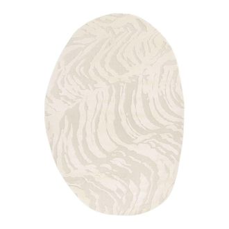 Sweeek Alfombra interior shaggy galet motivo geom&eacute;trico beige, crema