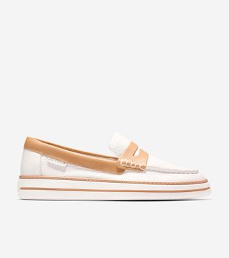 Cole Haan Womens Pinch Long-Weekender Penny Loafers - Beige Size 6.5