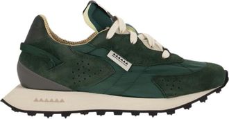 RUN OF Suede Andylon Sneakers - Heren - Sneakers - Groen - 40 EU - Katoen - Schoenen
