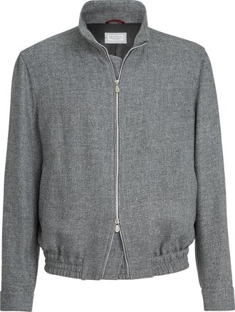 Brunello Cucinelli Outerwear jacket with stand collar in Medium Grey at Nordstrom, Size 58 It