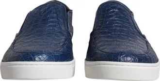 Dolce & Gabbana Blue Croc Exotic Leather Men Sneakers Mens Shoes