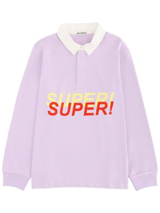 J.W.Anderson Super Super Lilac Graphic Long-Sleeve Polo Shirt
