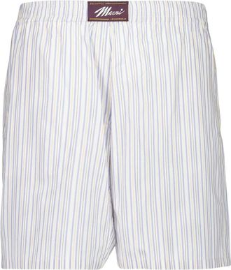 Marni Gestreept Poplin Bermuda Shorts - Heren - Korte Broeken - Blauw - M - Katoen - Korte Broeken