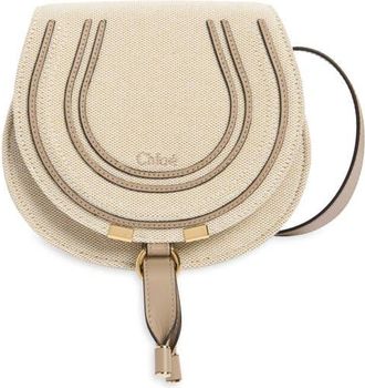 Chlo&eacute; Small Marcie Canvas Saddle Bag in Boyish Brown at Nordstrom