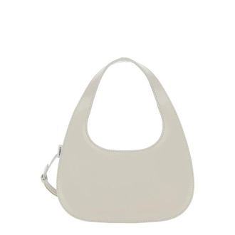 Coperni Slim Swipe Phone Baguette White Shoulder Bag With Adjustable And Removable Shoulder Strap And Logo Lettering On The Front In Leather Woman
