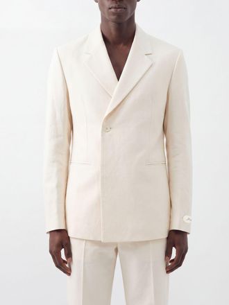 Jacquemus Blazer doppiopetto Melo in cotone stretch con collo a rever