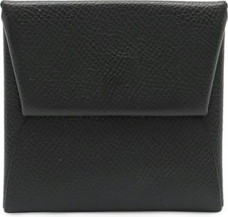 Herm&egrave;s Black Epsom Leather Coin Purse/Coin Case (Pre-Owned)