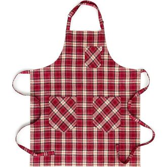 Solino Home Linen Apron 33 x 30 in for Dining Table, Holiday and Everyday Table Decor - Linen Bib Apron in Burgundy at Nordstrom, Size Medium