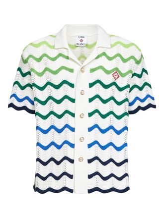 Casablanca gradient wave crochet shirt - Bianco