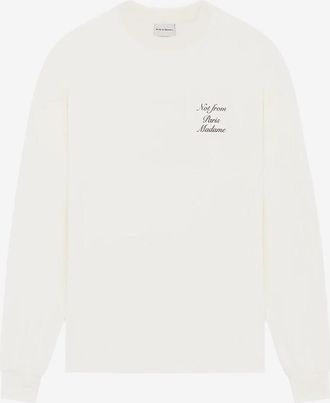 Drôle de Monsieur Langarm-T-Shirt aus Jersey Slogan Calligraphy