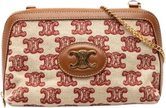 Celine Pre-owned Cross Body Bags, female, Multicolor, Size: ONE SIZE Pre-owned Embroidered Canvas Crossbody Bag
