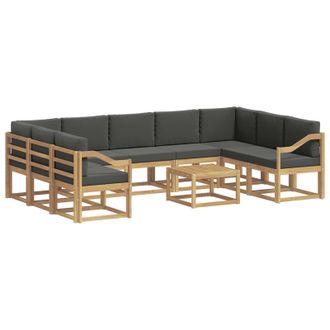 vidaXL Conjunto De Sof&aacute;s De Exterior 10 Pcs Blanco Y Antracita Vidaxl