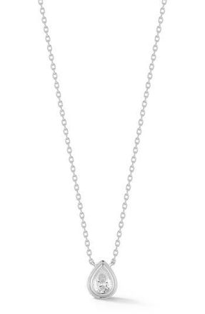 Glaze Jewelry Pear Cut Cubic Zirconia Pendant Necklace in Silver at Nordstrom Rack